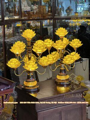 Đèn Thờ Hoa Sen 7 Bông Lưu Ly Diệu Tâm