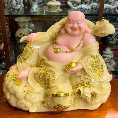 Tượng Di Lặc Phú Qúy Cóc Bột Đá Vàng