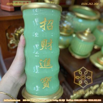 Ống Hương Lưu Ly Xanh Bọc Đồng