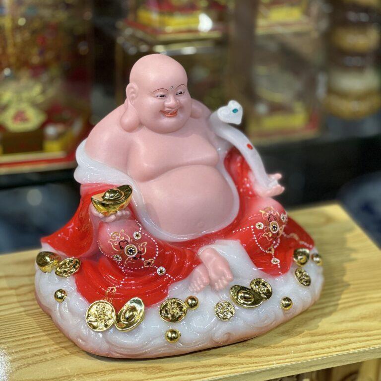 Phật Di Lặc Tròn Bột Đá Đỏ