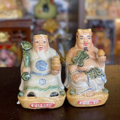 Tượng Thần Tài Thổ Địa Sứ Men Rạn Đắp Nổi