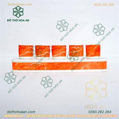 Khay Nước Vân Đá Đỏ
