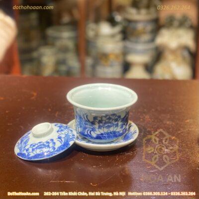 Bát Sâm/Bát Nước Hoa Sen Men Ngọc