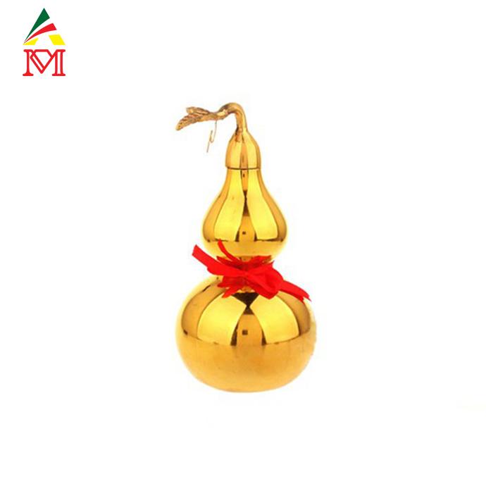 Hồ lô tròn bóng đồng vàng cao 10cm