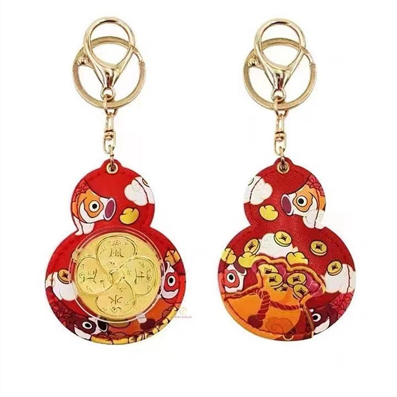 Móc khóa hồ lô mạ vàng 24K