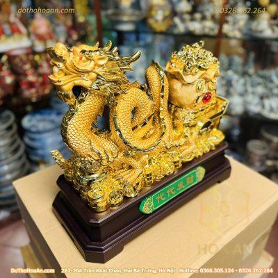 Tượng Rồng Kéo Túi Tiền Tài
