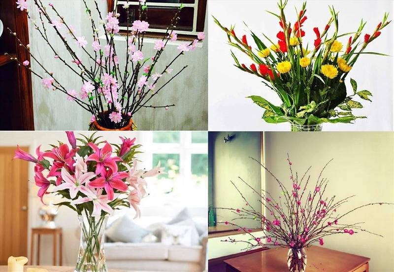 Cắm hoa trang trí nhà dịp tết