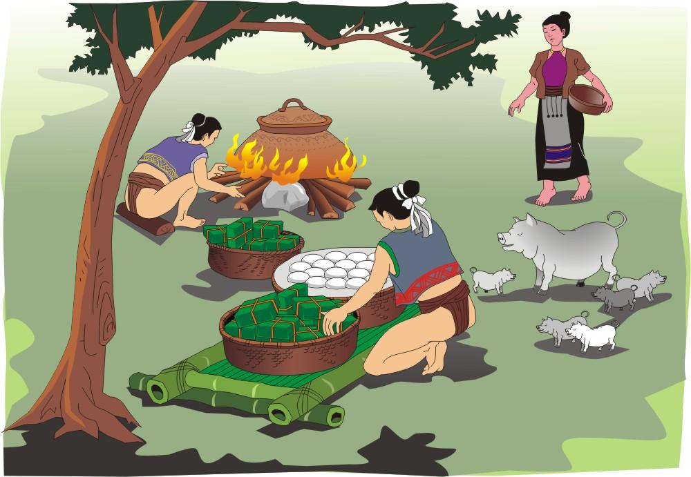 Tục truyền Lang Liêu dâng bánh chưng bánh dày góp phần lý giải vì sao lại có Tết