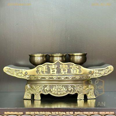 Kỷ Ngai Thờ 3 Chén Đồng Hun