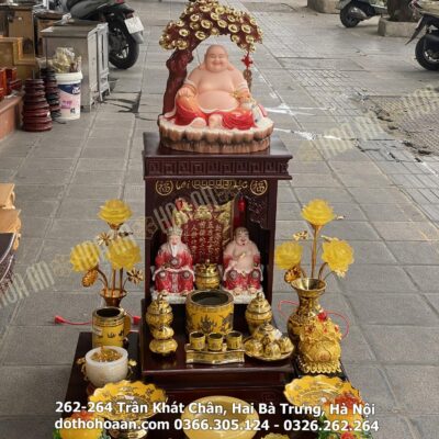 Bộ Ban Thờ Hiện Đại Gỗ Sồi Sứ Kim Sa 01