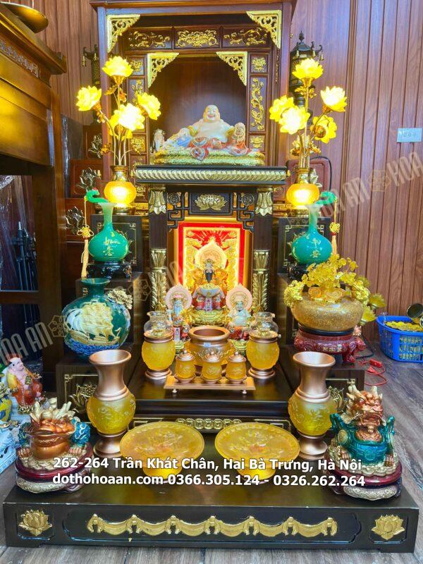 Bộ Ban Thờ Hiện Đại Vượng Tài Lưu Ly Bọc Đồng