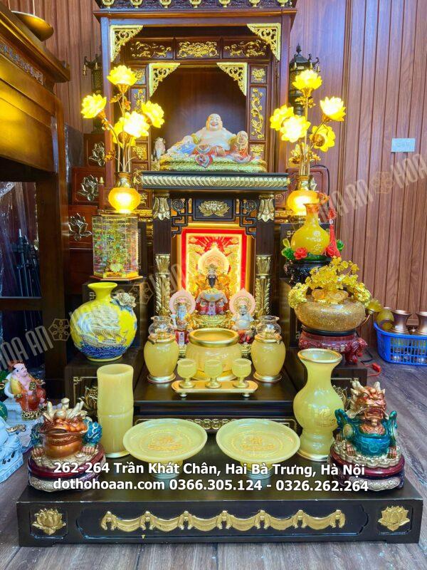 Bộ Ban Thờ Hiện Đại Vượng Tài Lưu Ly Vàng Bọc Đồng