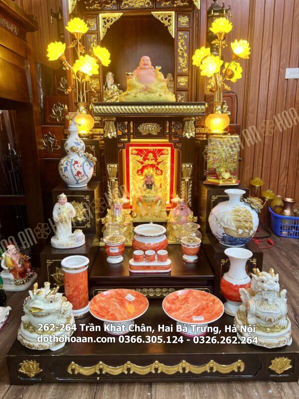 Bộ Ban Thờ Hiện Đại Vượng Tài Vân Đá Đỏ